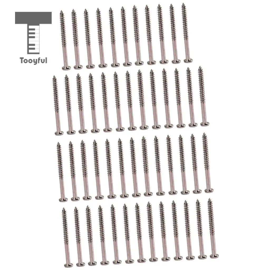 Nickel Bass Guitar Pickup Mounting Screws 50pcs Tooyful for PB JB P90 Pickup Replacement guitar pickup