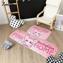 Zeegle 2 шт мультфильм дети спальня розовая дорожка мягкий коврик для ног нескользящий прикроватный коврик детский игровой напольный коврик ковер для гостиной