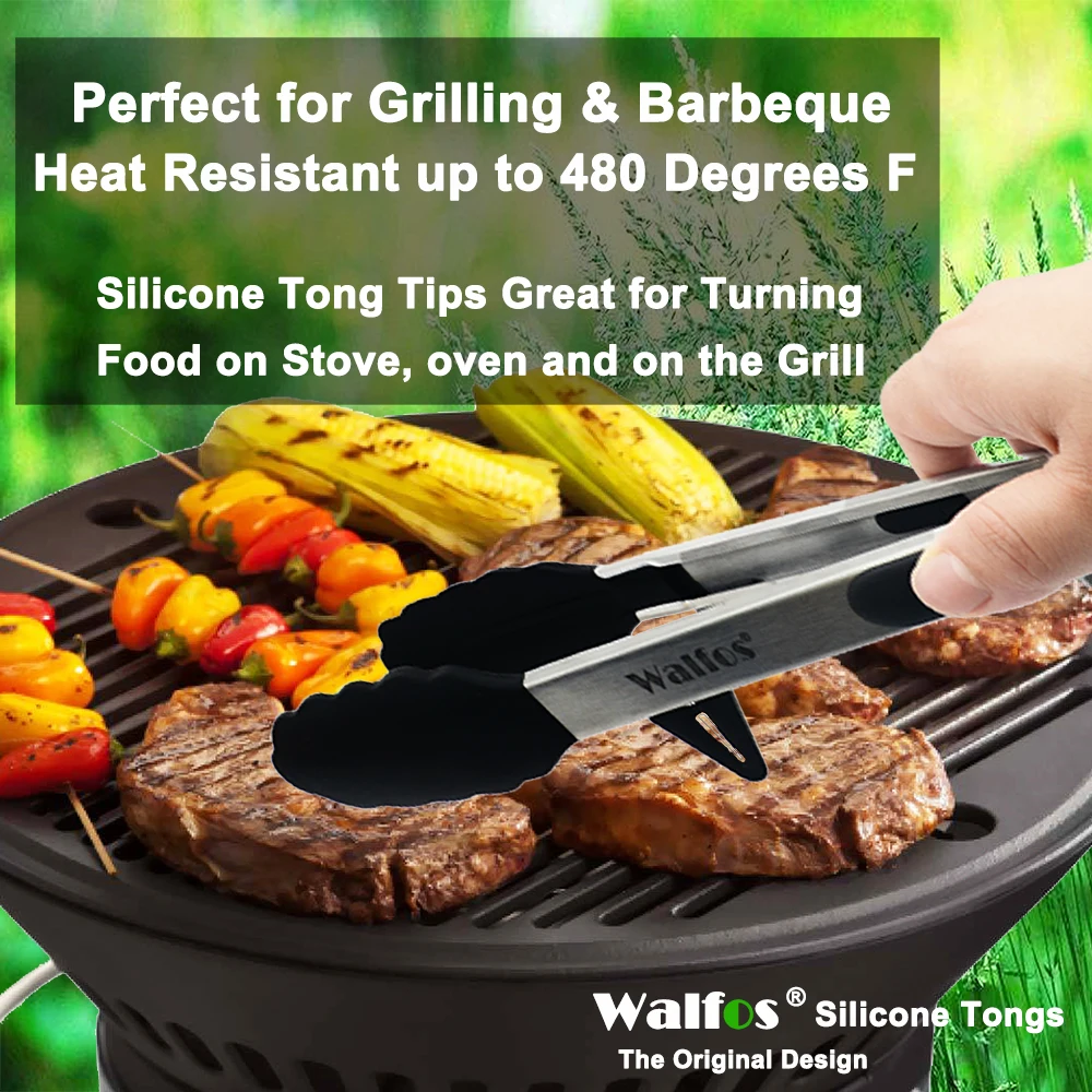 Силиконовые щипцы WALFOS для пищевых продуктов 22 см и 30 100% дюйма кухонные посуда