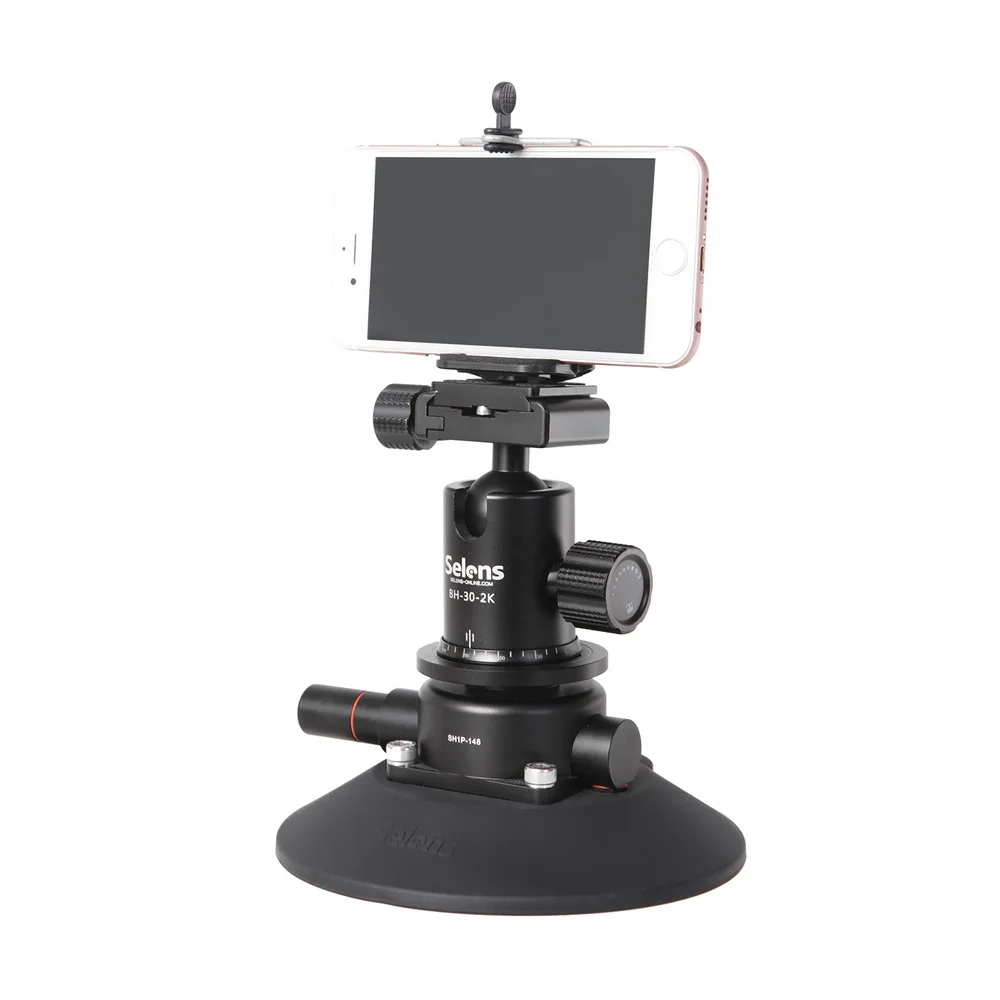Selens 5,9 pulgadas Power Grip ventosa de vacío sistema de montaje de cámara para cámara DSLR Video teléfono inteligente Gopro - 4