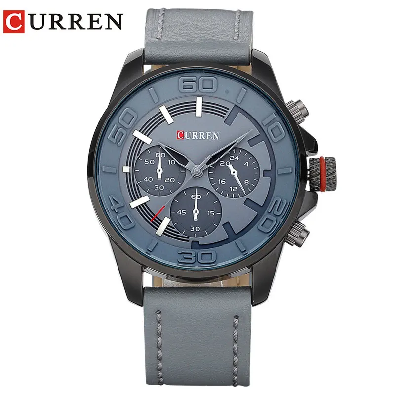 

Curren 2019 New Fashion Brand Design Business Men Clock Casual Leather Luxury Wrist Quartz Army Sport Watch Gift For Men Clock