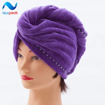 

100PCS/LOT Dry hair cap microfiber thickening suction watercolor side black side dry hair hat shower cap towel