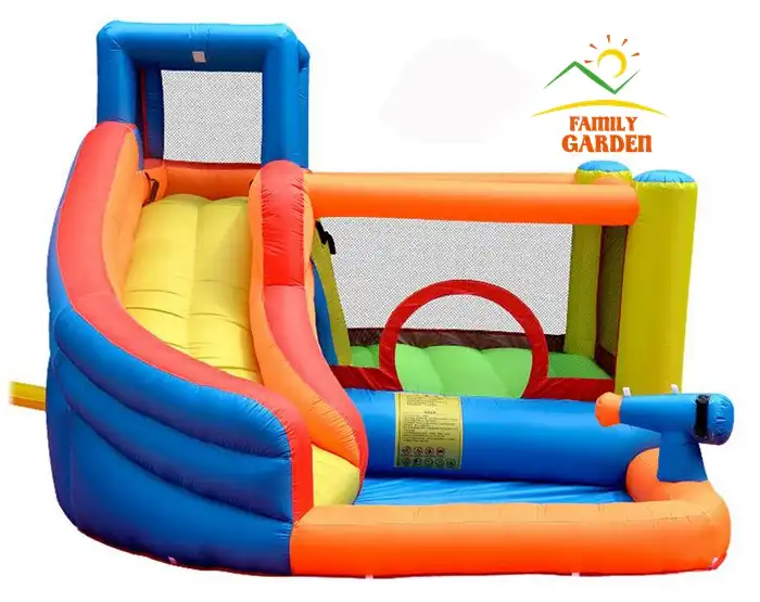 Inflatable Outdoor Water Slide With Swimming Pool And Gun Slide