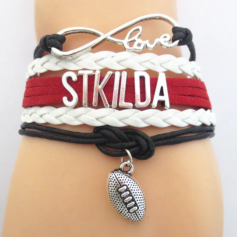 Infinity Love STKILDA football Team Bracelet Australian Customize sports Wristband friendship