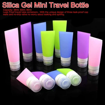

Portable Silicone Travel Bottles Colorful Empty Clear Tube Cosmetic Cream Lotion Containers Refillable Bottles