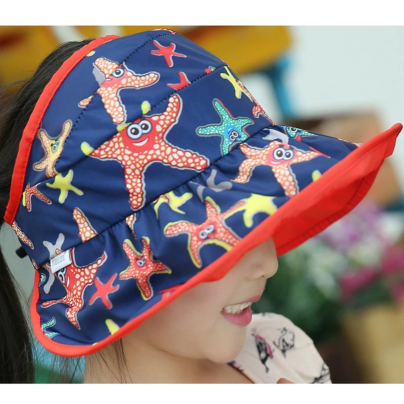 Gorra con visera de estrella de mar de dibujos para niños y niñas, gorra plegable de poliéster de secado rápido, sombrilla para exteriores, Verano|Viseras para hombres| - AliExpress