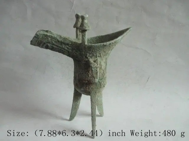 

Chinese antique old shang dynasty bronze surface rust, tripod legs