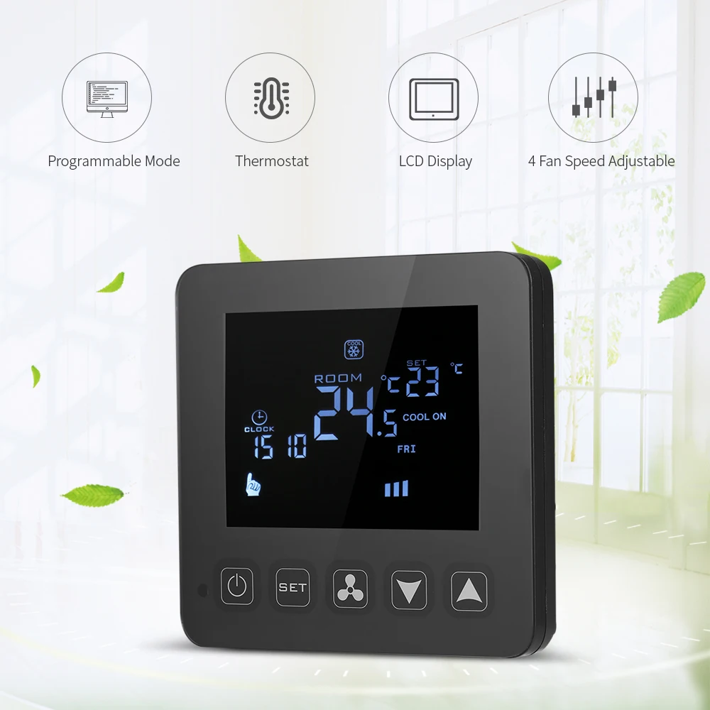 

200-230V Thermostat Air Conditioner 2 pipe 4 pipe Temperature Controller LCD Touch Screen Thermoregulator Condition Temp Control
