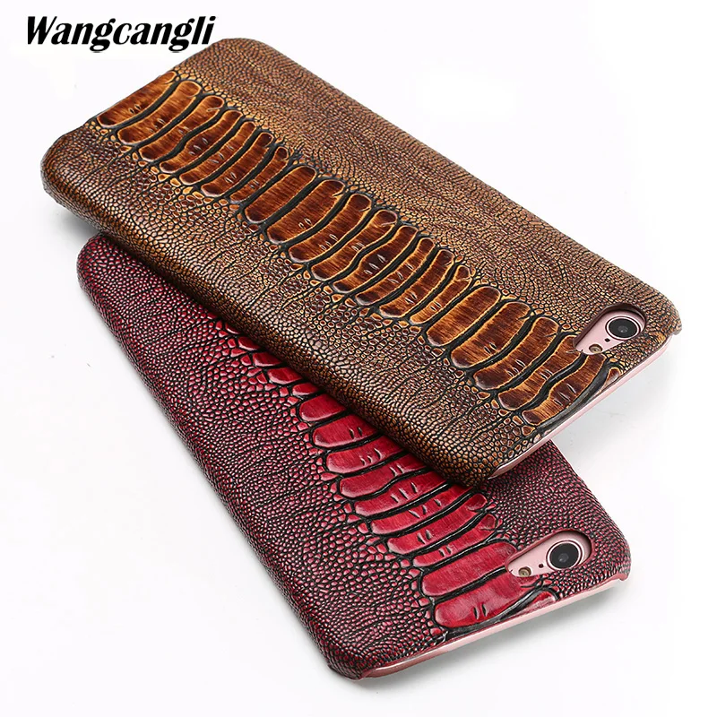

Luxury cowhide ostrich foot texture phone case for VIVO X9 phone case Genuine leather half-pack phone protection case