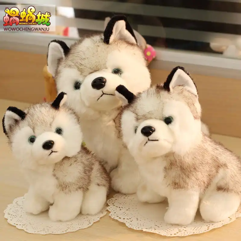 Simulation Huskies Cute Dog Doll Plush Toy Doll White Papa Dog
