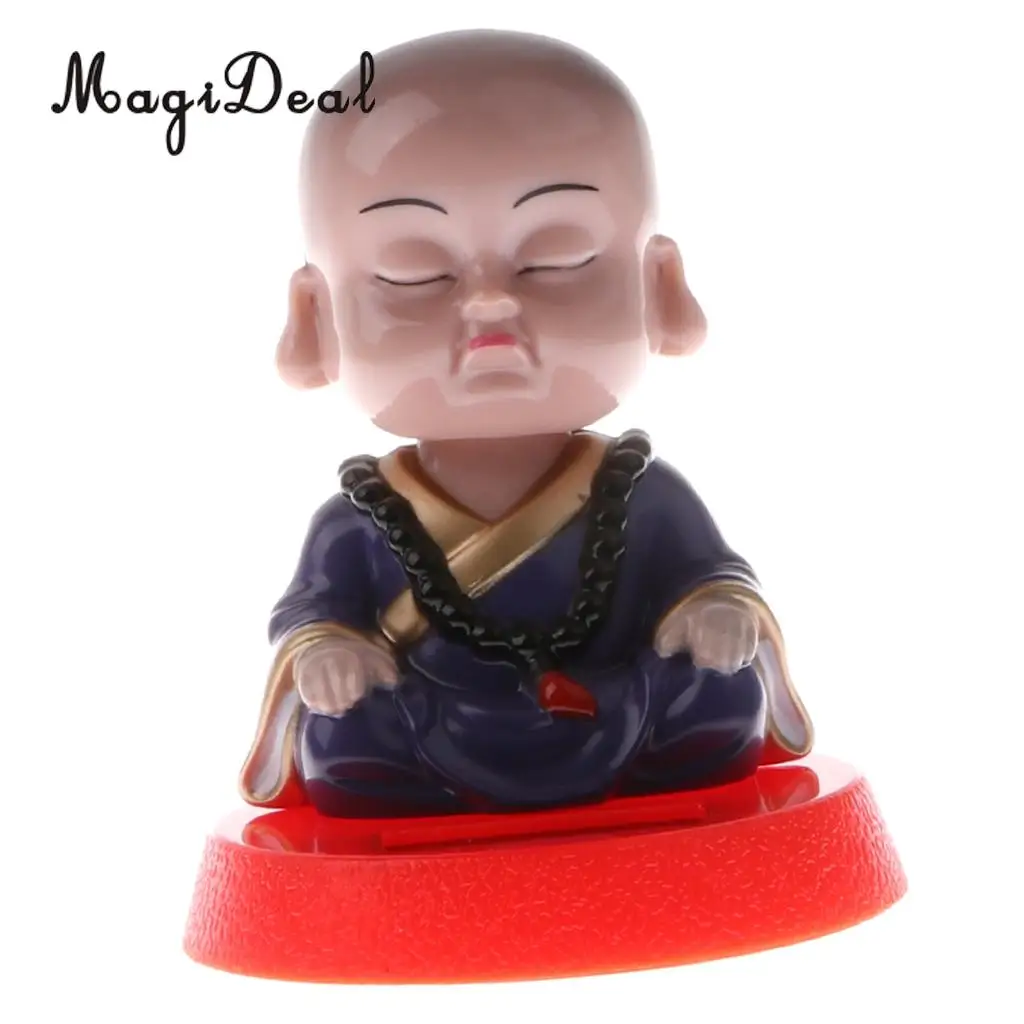 MagiDeal Top Quaity Solar Powered Bobbling Toy Shaking Head Monk for Home Office Desk Car Ornament Birthday Present 3Kinds