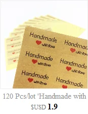 100 шт./лот, винтажная наклейка "Сделано с любовью", красное сердце, подарочная печать, наклейка s для домашней пекарни и подарочной упаковки, скрапбукинг