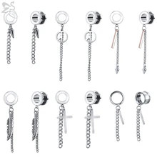 ZS беруши из нержавеющей стали и тоннели болтаются телесные тоннели пирсинг ювелирные изделия крест ухо расширитель Винт ушные датчики 5-22 мм