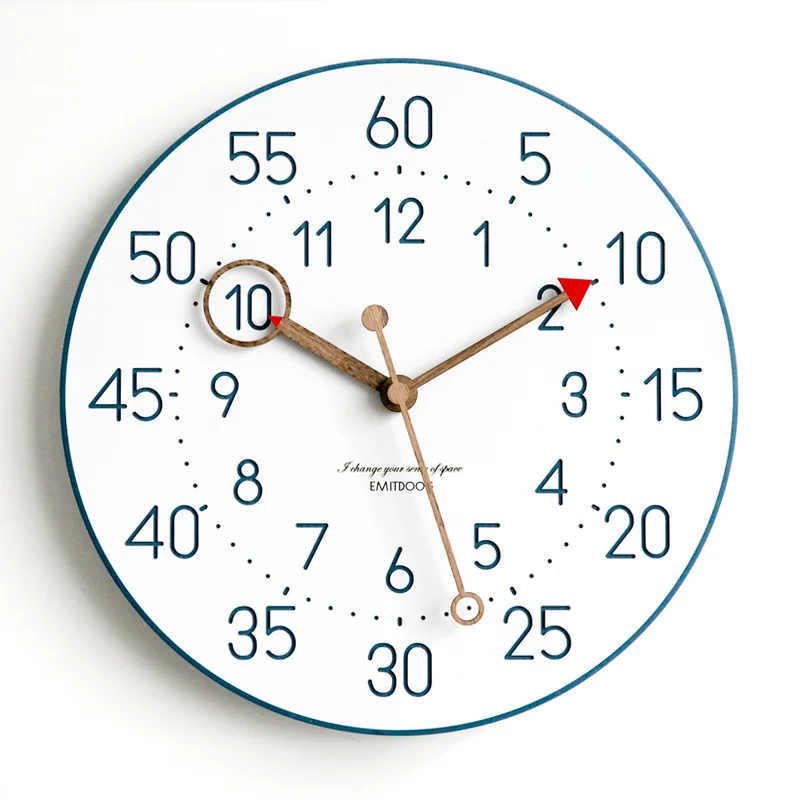 

Pine Wood Wall Clock Modern Design Nordic Personality Living Room Decoration Unique Wooden Watch Wall Clocks Home Decor