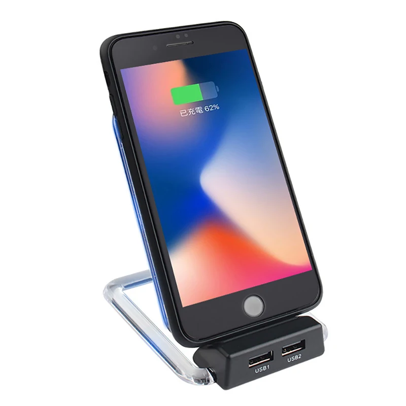 

Quality Universal Dual USB Phone Charger Fast Wireless Charger Charging with Mobile Phone Holder Dock Stand Carregador Portatil