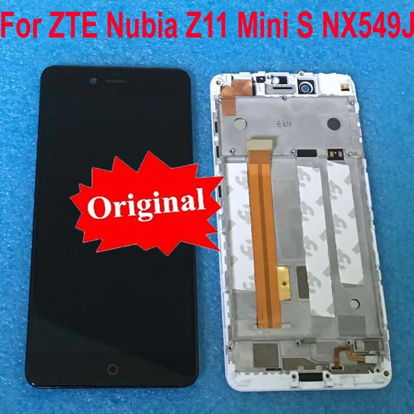 Дешево Оригинальный Для zte Nubia Z11 MiniS NX549J ЖК дисплей, сенсорная панель, дигитайзер в сборе с рамкой для Z11 mini S сенсор