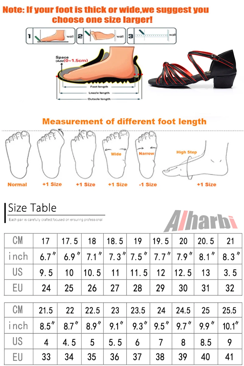 Детская танцевальная школьная обувь Alharbi на низком каблуке 3,5 см; детская танцевальная обувь для танго; обувь для латинских танцев; обувь для девочек и женщин; женская танцевальная обувь