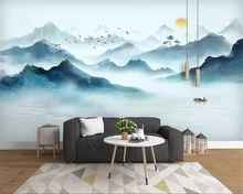 beibehang Custom wallpaper modern minimalist new Chinese ink artistic landscape landscape wall decorative painting 3d wallpaper modern european landscape design