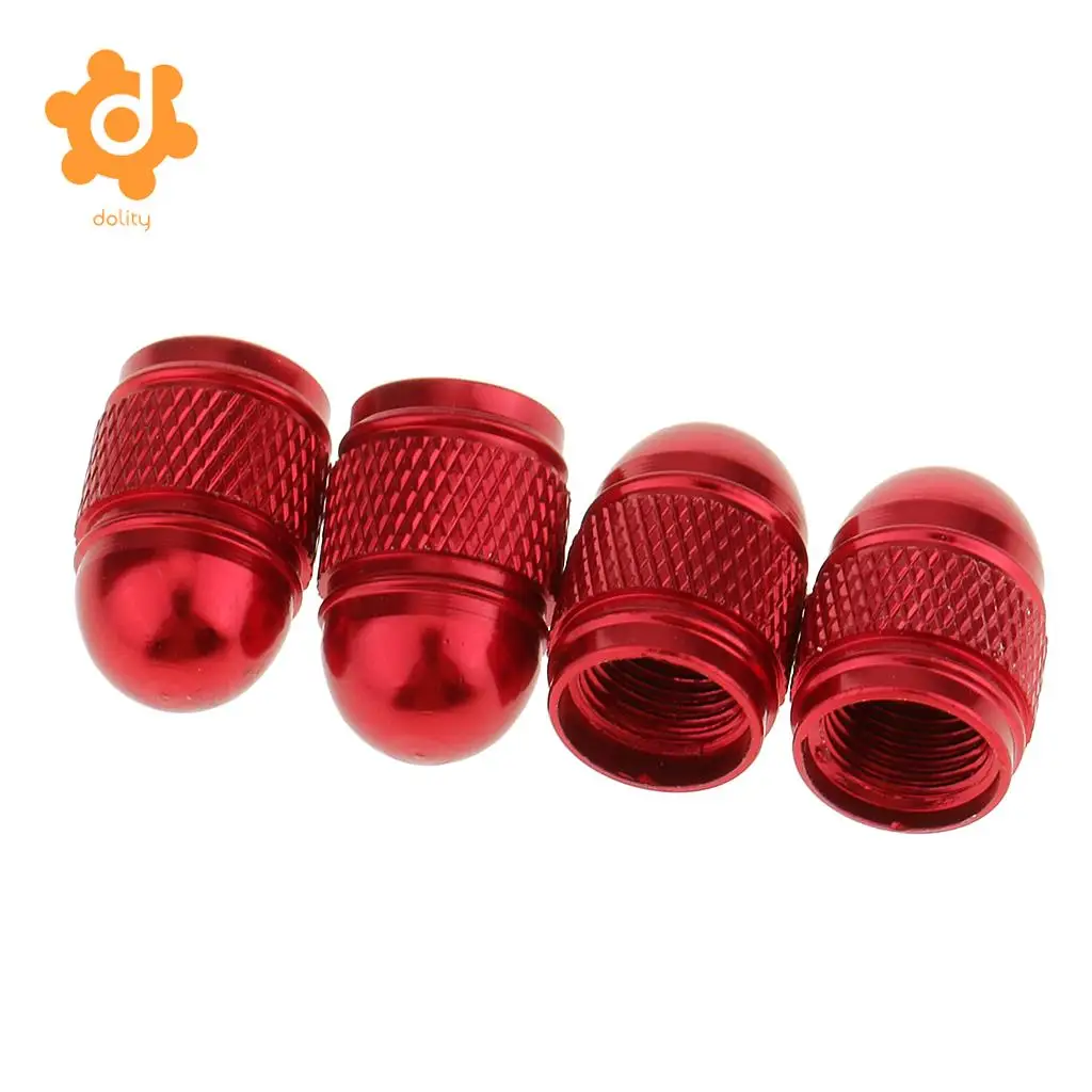 dolity 8 Pieces Red Green Aluminum Bullet Tire Valve Stem Air Port Cover Cap
