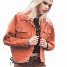 Новинка осень-весна, Женские винтажные и ретро куртки с пуговицами и вышивкой, джинсовые свободные куртки с повязкой, короткие дизайнерские куртки