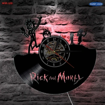 

Rick and Morty Vinyl Led Wall Lighting Vintage LP Record Lamp Creative Silhouette LED Lights Handmade Decor Art Gift