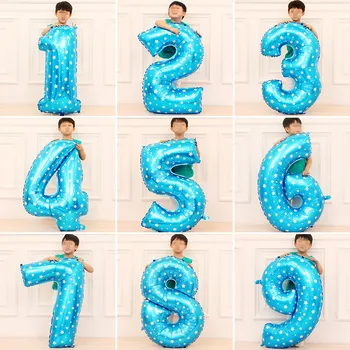 

32 Inch Large Blue Pink Number Balloons Happy Birthday Balloon Birthday Party Decoration Kids Baby Boy Girl Party Ballons Number