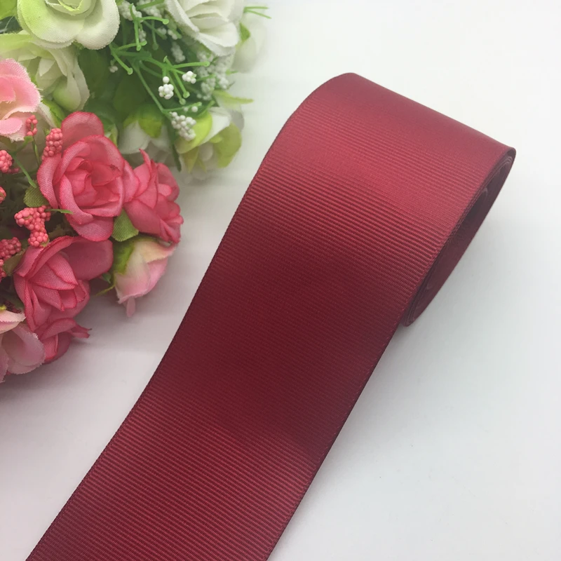 

3yards/lot 2Inch 50mm Wide Deep red Grosgrain Ribbon Hair Bows Wedding DIY Crafts