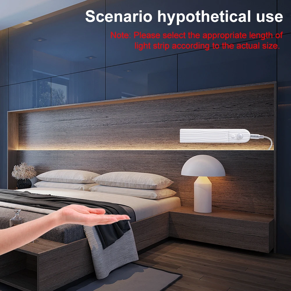 

Wireless Motion Sensor Led Night Light 5V Waterproof Tiras Led Lamp Tape Bedside Stairs Closet Kitchen Kids Emergency Lighting