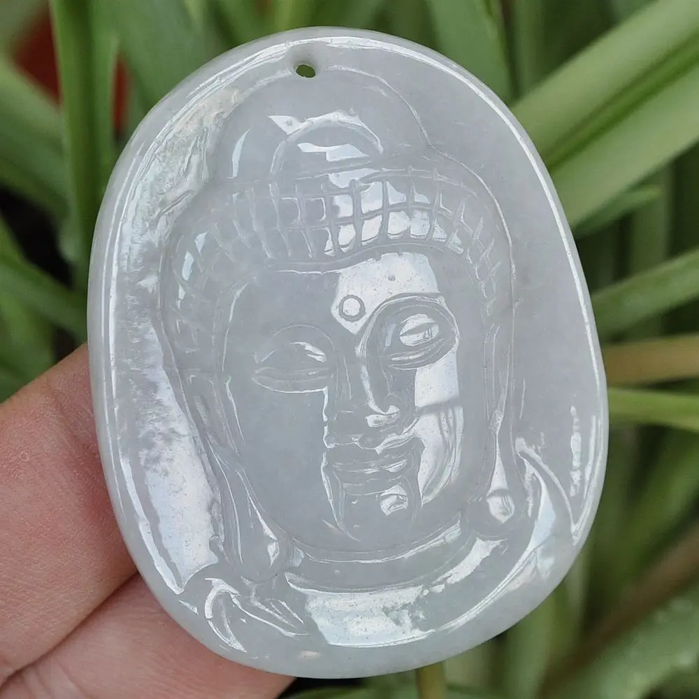 

Certified natural "Grade A" Light Green Emerald Jade Pendant ~ guanyin 10.19