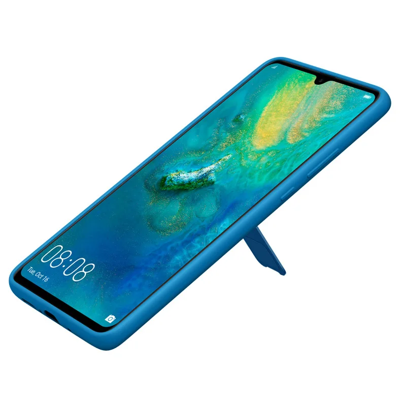 Официальный huawei mate 20 X чехол на заднюю панель с подставкой из мягкого жидкого кремния со встроенной микрофиброй для mate 20X