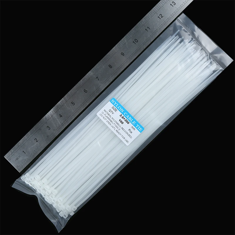 6/8/10/12/14/16/18 дюйм(ов) сортируются нейлоновые кабельные стяжки 100 шт./упак. 40lbs 3.6 мм Ширина эластичные Пластик ZIP стяжки самоблокирующимся