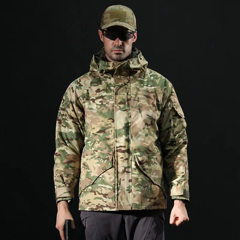 

Waterproof Mens Hiking Tactical Jacket Camouflage Winter Softshell Jacket polaire militaire Hooded Coat Fleece Windbreaker