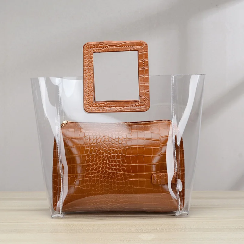 

Spring 2018 New Korean version of the mother bag transparent Lady handbag Jelly multicolor woman bag Support wholesale