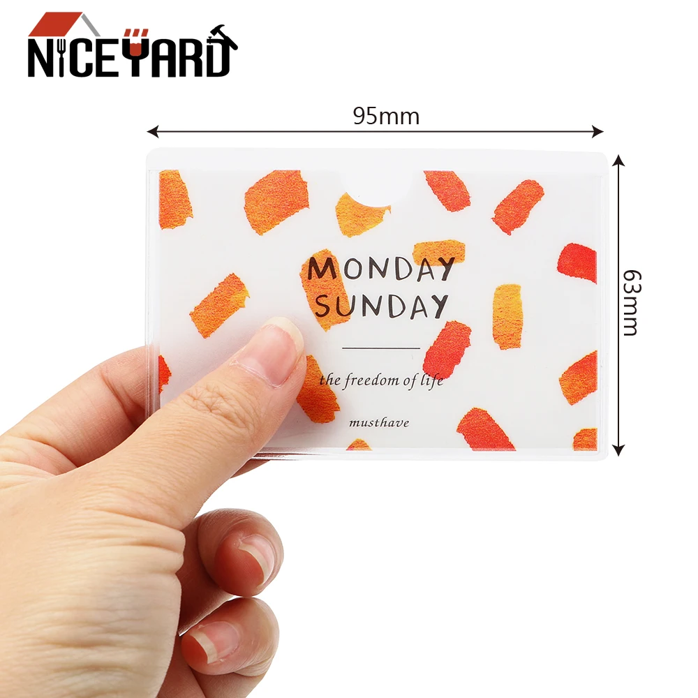 

NICEYARD Bus Card Set 9*6cm 5 piece/set ID Card Credit Card Case Holder Plastic Protective Sleeve