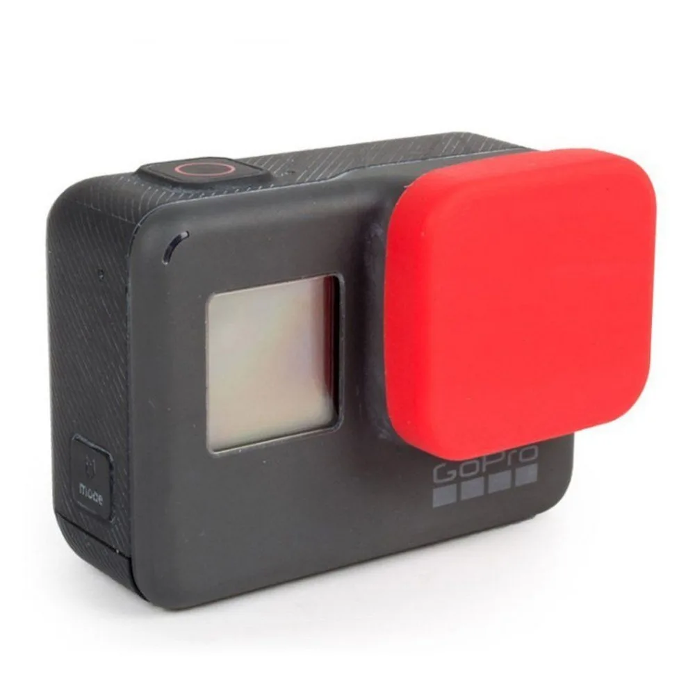 red Lens Cover Soft Silicone Rubber Dustproof Scratchproof Cap Fr GoPro
