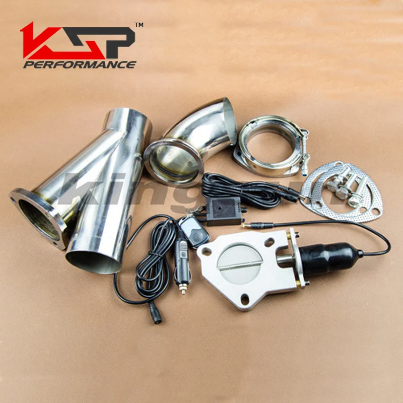 Kingsun 2.5" 63MM Exhaust Control Cutout Dump Valve Kit With Electric