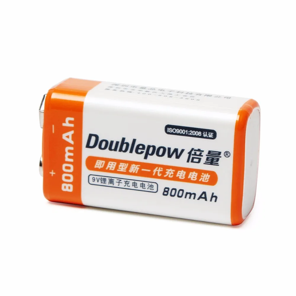 

New Arrival 10pcs Doublepow 9V 800mAh Li-ion LSD Rechargeable Battery with 1200 Cycle