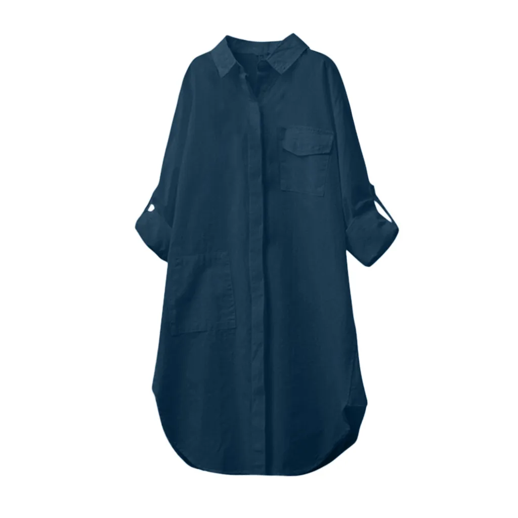 

Womens Tops And Blouses Long Sleeve Women Clothes 2019 Blouse Fashion Button Ladies Tops Women Blouses Vintage Solid Casual Tops