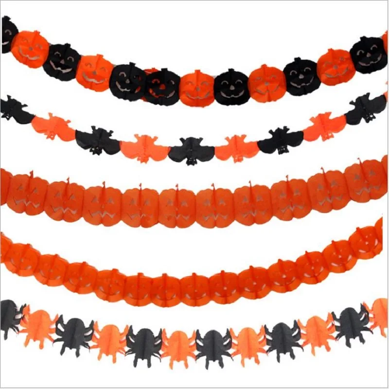 party decoration halloween decoration pumpkin paper chain for door hangers foam pendant for halloween party hangers