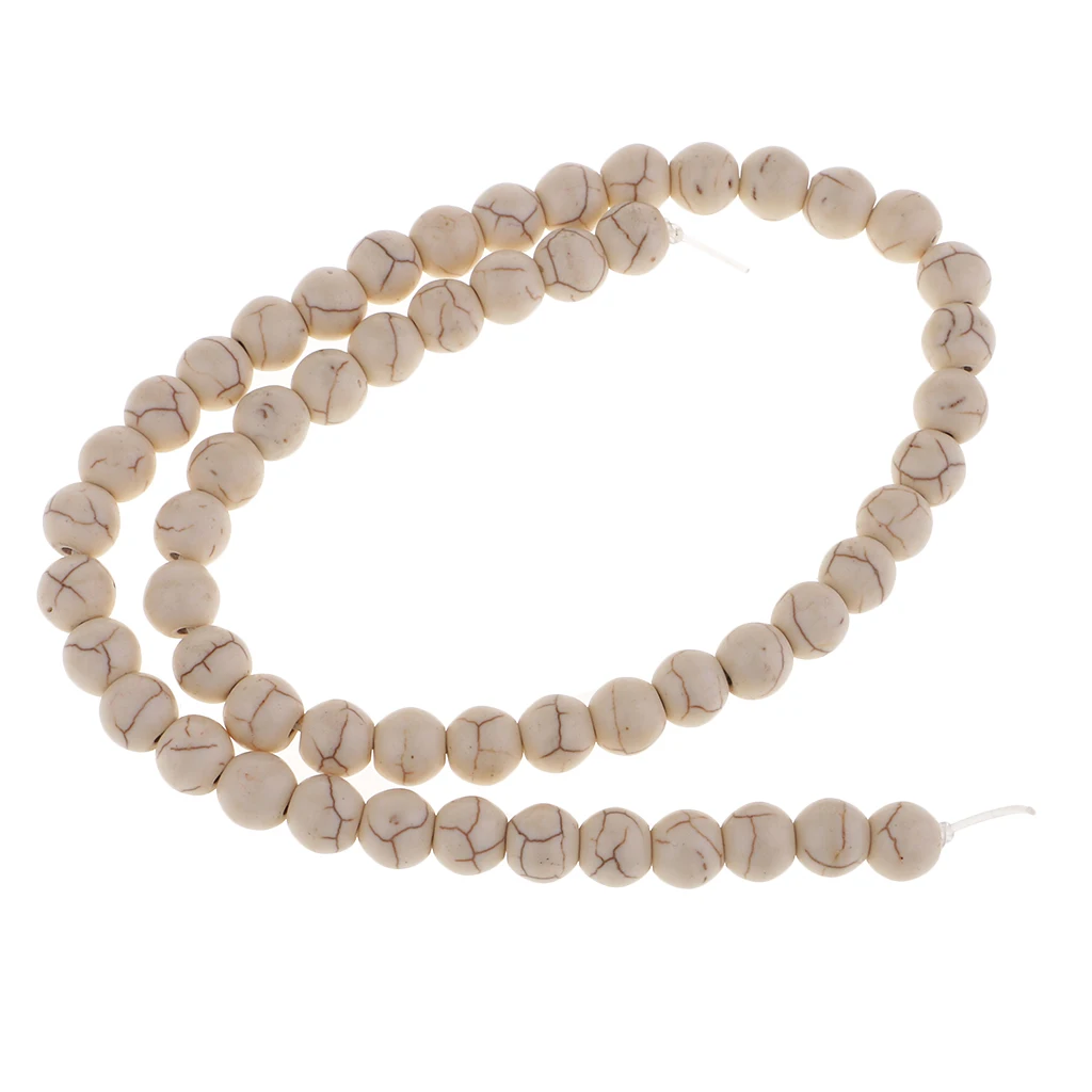White Howlite Jewelry Making Stone Beads Round Loose Beads Jewelry Accessory Quantity 40cm strand /8mm diameter