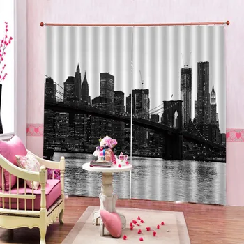

3d curtains customize living room bedroom japanese window curtains photo city building
