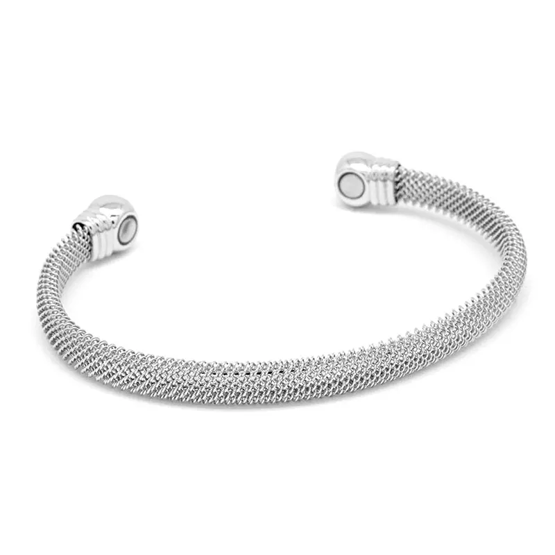 Escalus для мужчин и женщин Удобный серебряный магнитный медный браслет с сетчатым браслетом из нержавеющей стали для облегчения боли