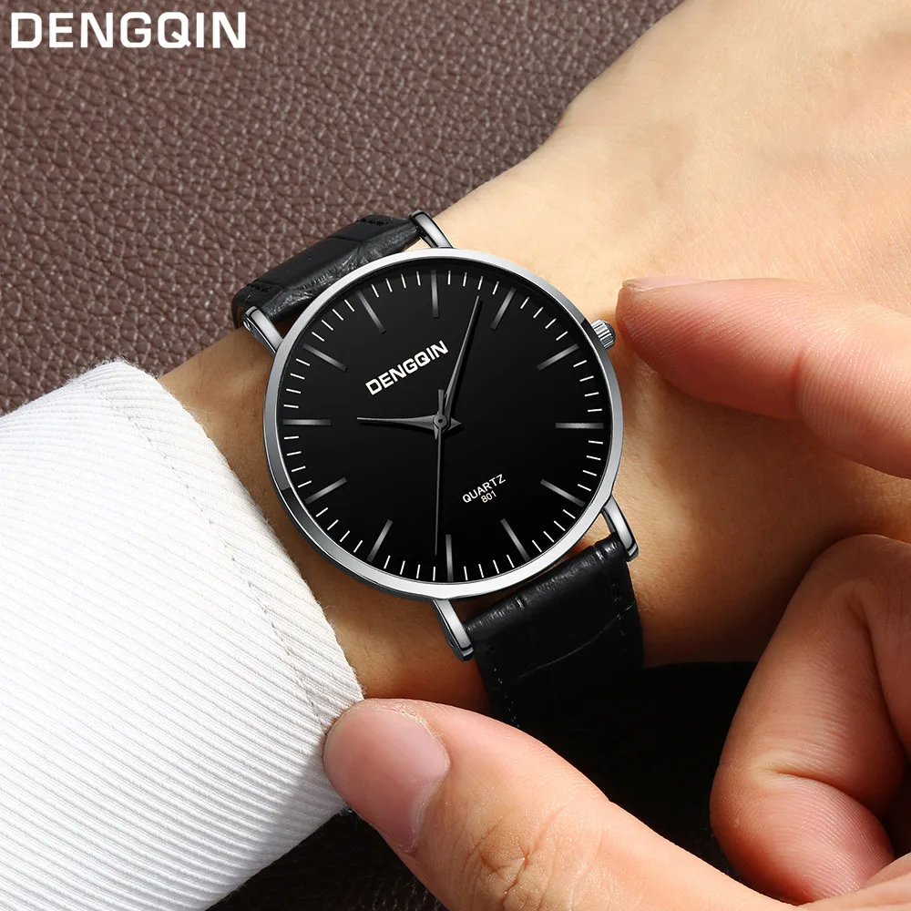 

Luxury Quartz Sport Military Stainless Steel Dial Leather Band Wrist Watch Relogio Masculino Fashion wristwatch mens automatic