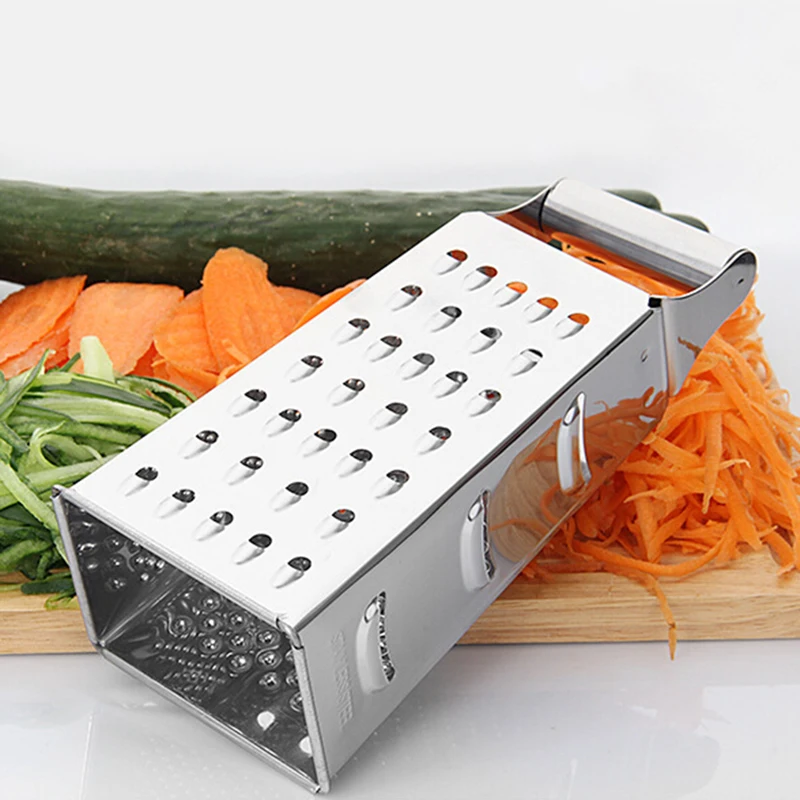 

1pcs Kitchen Stainless Steel 4 Sided Box Grater Vegetable Cheese Slicer Shredder