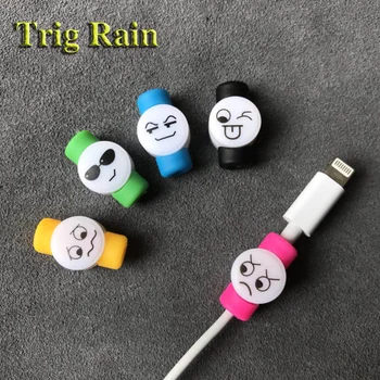 

Cartoon Expressions Cable Protector Data Line Cord Protector Protective Case Cable Winder Cover For iPhone USB Charging Cable