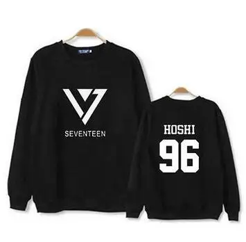 Модный kpop seventeen пуловер с логотипом и именем участника свитер принтом круглым