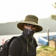 Летние рыбалка шляпу человек Для женщин шляпы для рыбалки Кепка для занятий спортом на открытом воздухе сетки Boonie походный котелок Защита от солнца Альпинизм шляпа козырек шапка L0401