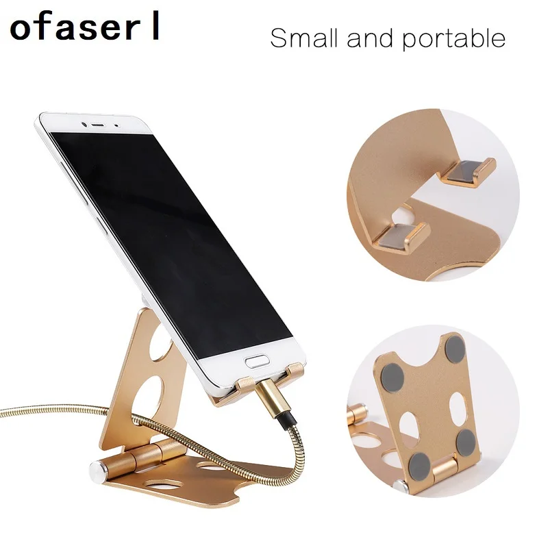 Mobile Phone Holder Stand Aluminium Alloy Metal Tablet Stand Universal Holder for iPhone X8765 Plus Samsung Phoneipad