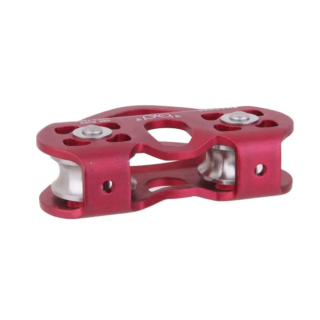

10.7 * 7 * 2.8 cm 24 KN Aluminum-magnesium Alloy Climbing Equipment Cable Pulley Heart-shaped Rock Climbing Double Pulley