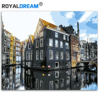 

ROYALDREAM Waters DIY Painting By Numbers Canvas Painitng Home Wall Art Picture Coloring By Numbers For Home Decor